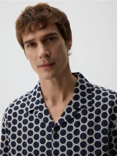 Reserved Сорочка з візерунком comfort fit темно-синій синя