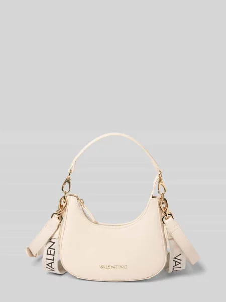 Torebka hobo z detal z logo model ZERO' Valentino Bags beżowa