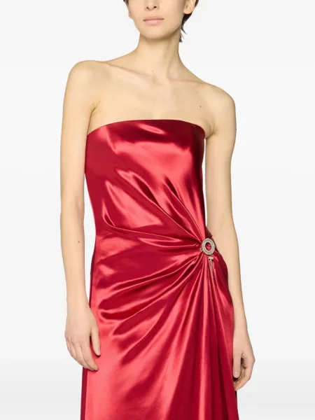 Rochie Genny din satin de cristal de costum roșu