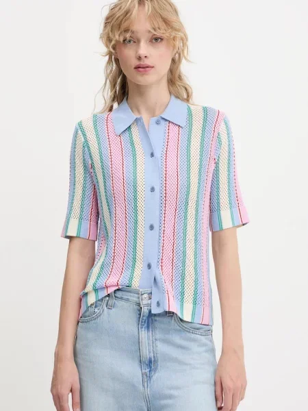 Stine Goya koszula regular z kołnierzykiem klasycznym niebieski