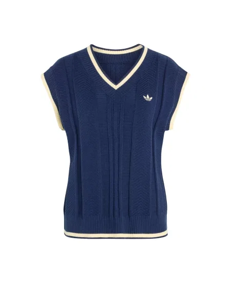 Γιλέκο adidas Cable Knit Vest Night Indigo XL λευκό