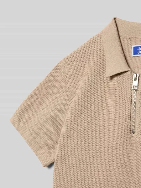 Koszulka polo w dzianinowym wyglądzie krój regular fit model Max' Jack & Jones