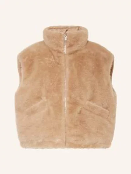 Someday Kamizelka Ze Sztucznego Futra Vaari Dwustronna beige beżowa