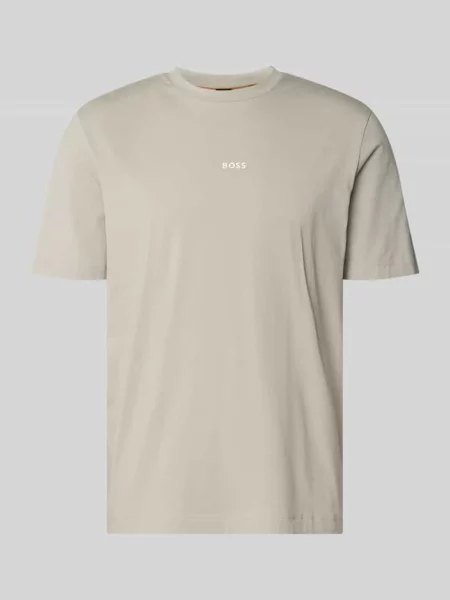 T-shirt o kroju regular fit z mieszanki bawełny model TCHUP' Boss beżowa