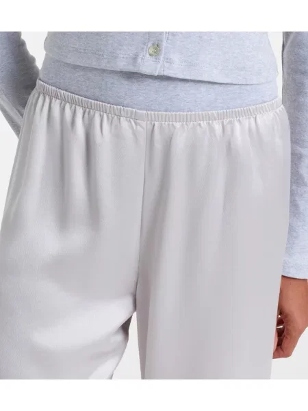 Pantaloni Leset din satin gri