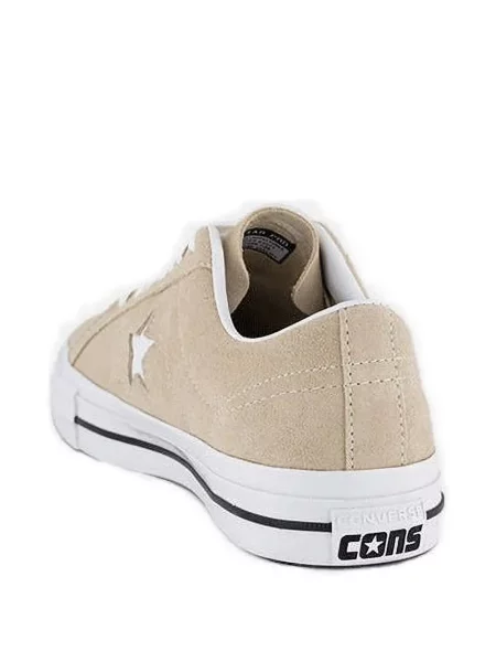 Sneakerși Converse One Star din piele de căprioară alb