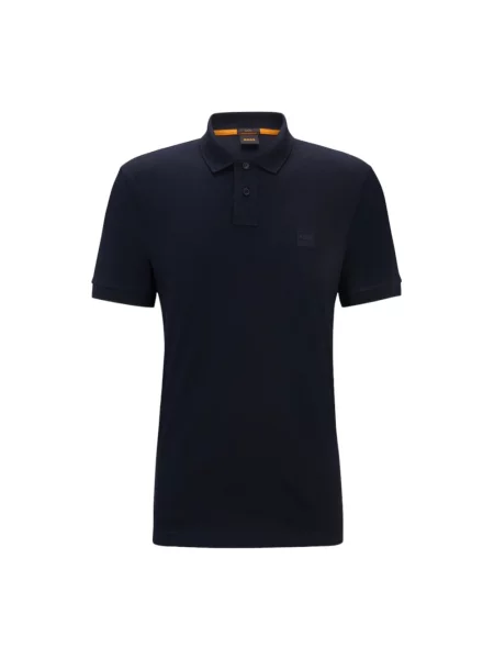 Koszulka polo o kroju slim fit z krótką listwą guzikową Hugo Boss niebieska