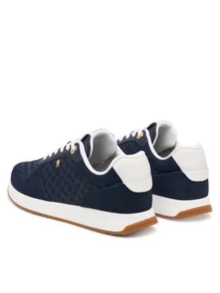 Tommy Hilfiger Sportcipők Th Runner Suede Monogram Sötétkék
