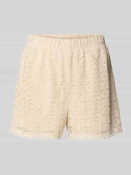 Szorty o kroju regular fit z efektem podpalania model ‘MAYA’ Vero Moda białe