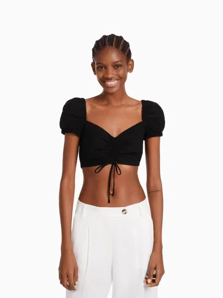 Bershka Bluza črna