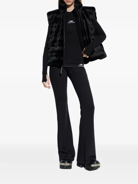 Vestă Balenciaga cu blană negru