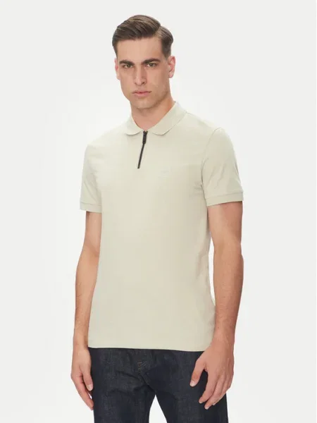 BOSS Tricou polo Passerzip bej