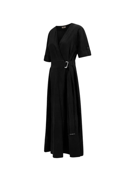 Cu centură rochie midi Herno negru