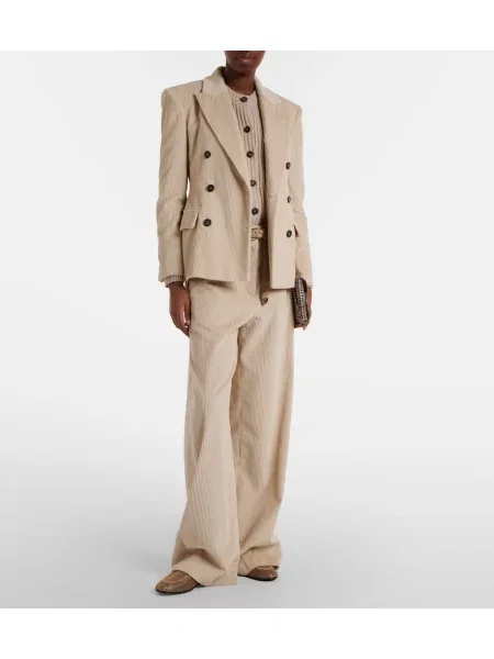 Sacou Brunello Cucinelli de catifea cord bej