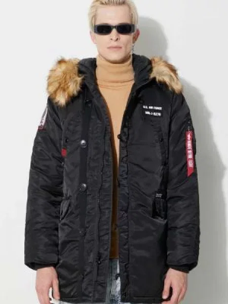 Kurtka Alpha Industries Airborne Hooded black czarna