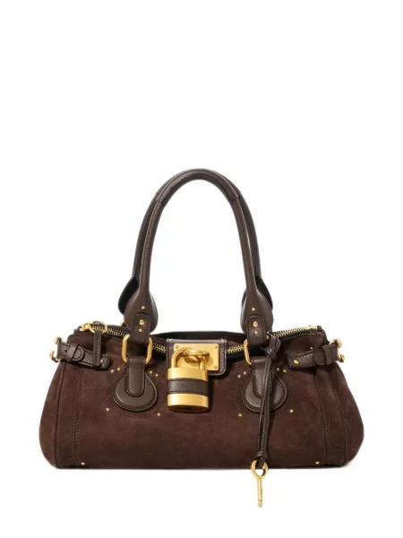 Geantă Chloé din piele de căprioară maro