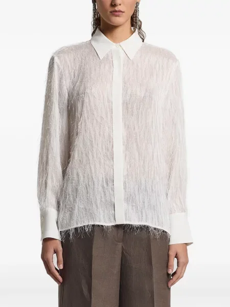 Koszula Peserico z frędzli biała