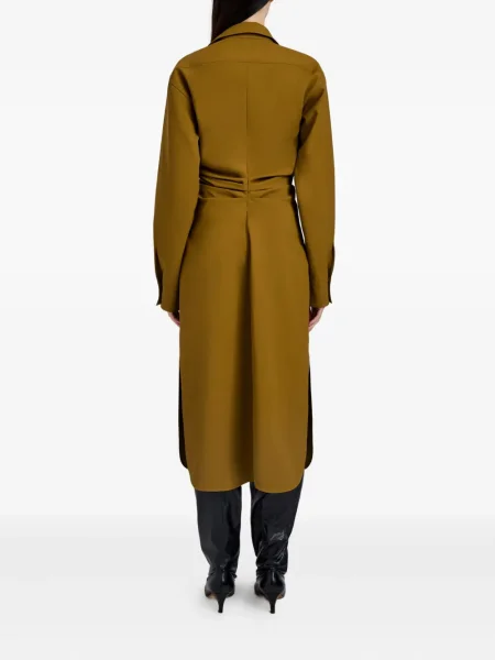 Костюм рокля тип риза Proenza Schouler до коляното кафяво