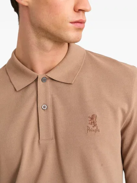 Μακρύς polo Pringle Of Scotland καφέ