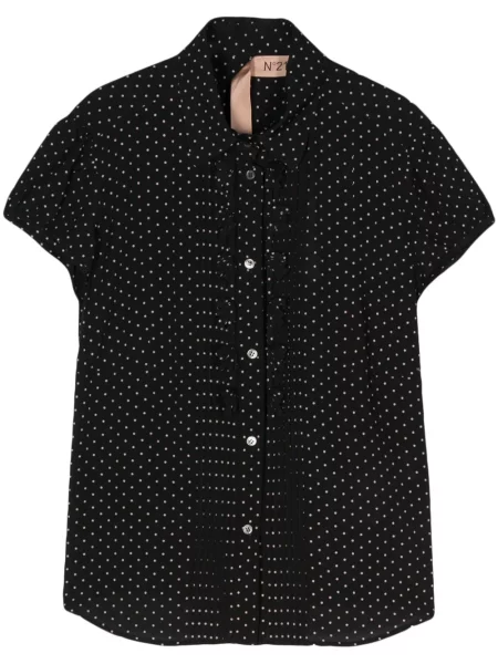 Cămașă N°21 cu buline cu imagine negru