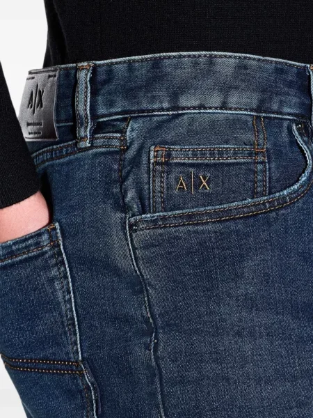Džínové šortky Armani Exchange s autogramem modré