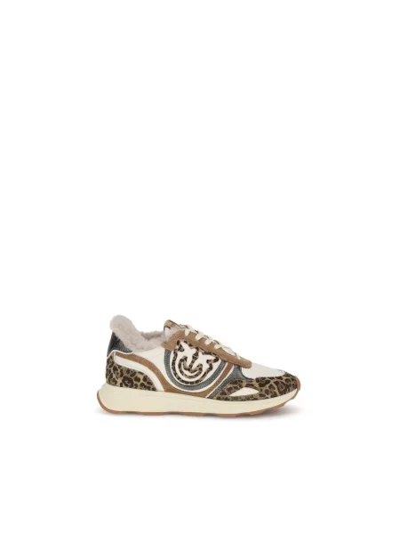 PINKO Obuwie Kobieta 39 EU Skóra Zoe 01 Sneakers beżowy