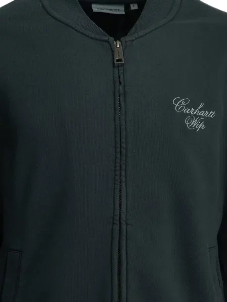 Суичър с цип Carhartt Wip бродиран зелено