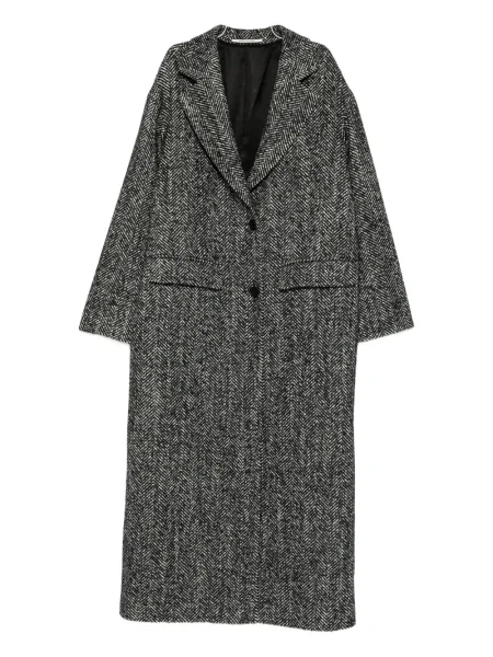 Palton Tagliatore cu model herringbone negru
