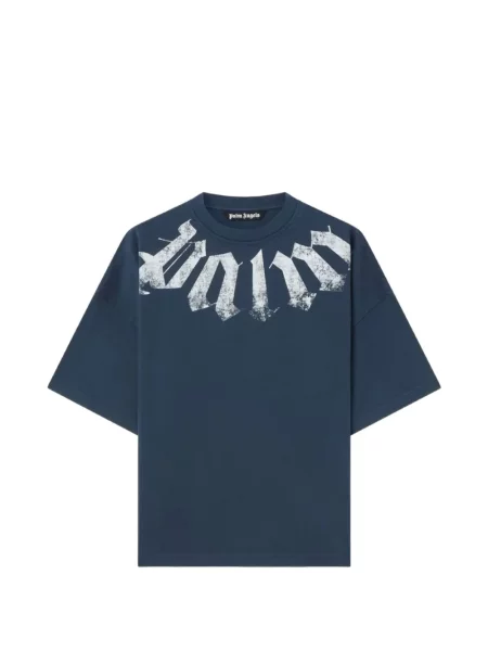 Tricou Palm Angels cu imagine albastru