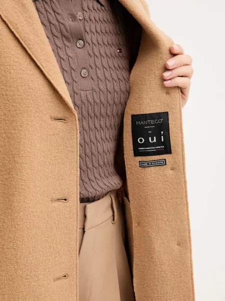 Вовняне пальто OUI коричневий