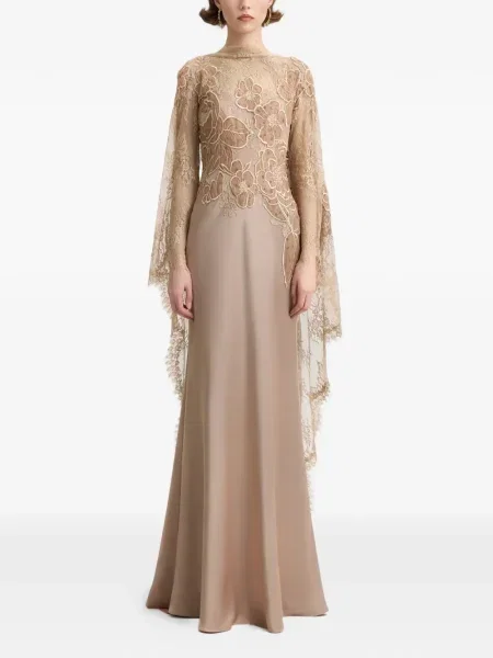 Rochie de dantelă Gemy Maalouf cu broderie din dantelă