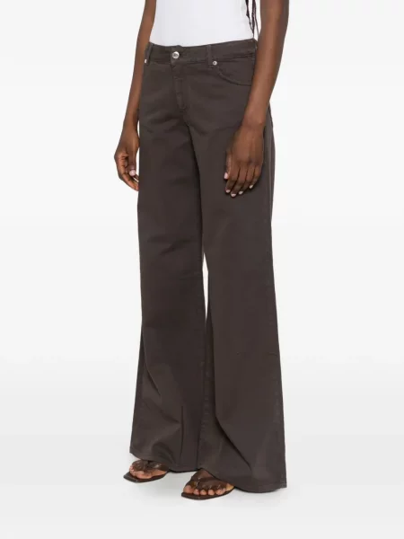 Szerokie jeansy Ermanno Firenze brązowe