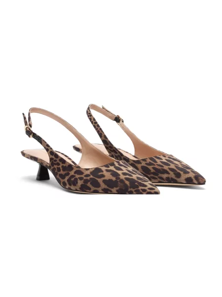 Czółenka Stuart Weitzman z otwartą piętą brązowa