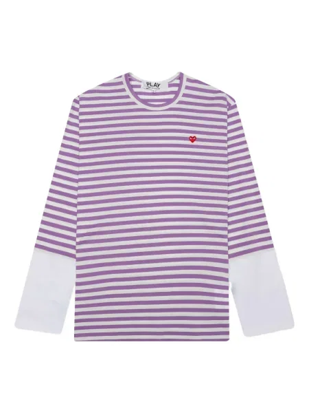 Tricou Comme Des Garcons Play cu dungi violet