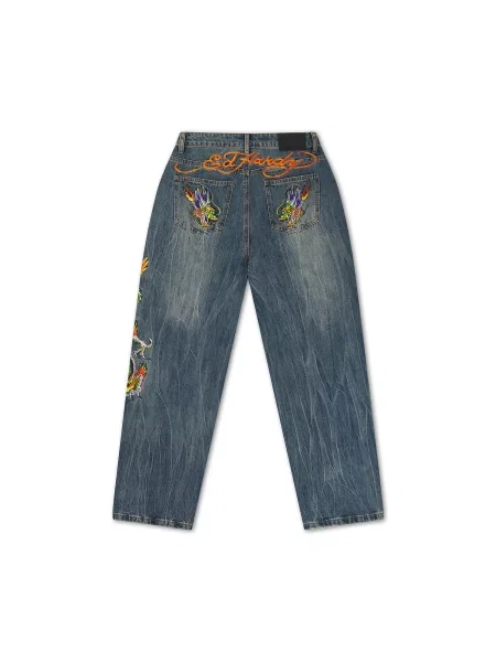 Ed Hardy Džínsy Kriechender Drache tmavomodrá