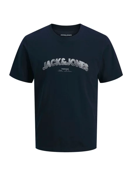 JACK & JONES Tricou JJAVERY bleumarin / amestacat alb