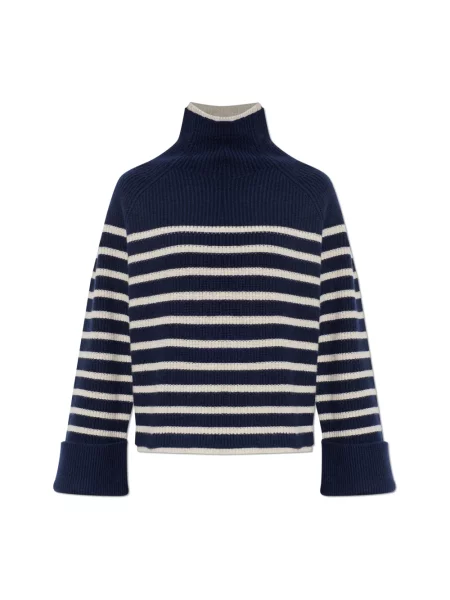 Sweter z golfem Rag & Bone wełniany do golfa niebieski