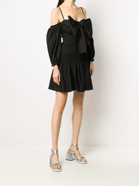 Rochie Red Valentino cu funde din poplin negru