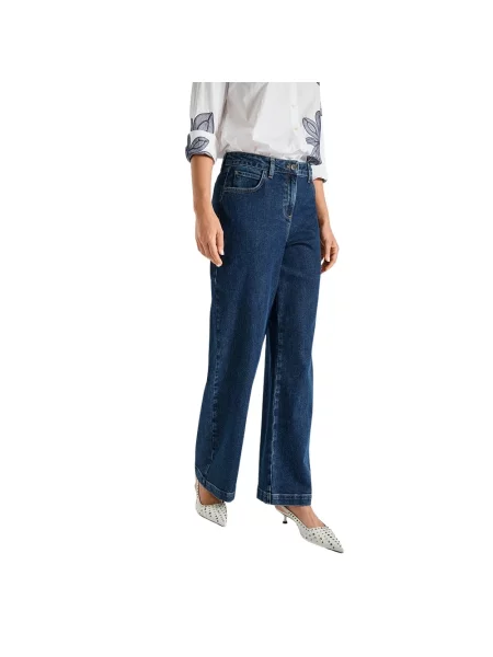 Długie jeansy Marie Méro z 5 kieszeniami niebieskie