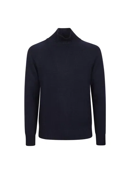 Golf golf Eleventy wełniany z długim rękawem niebieski