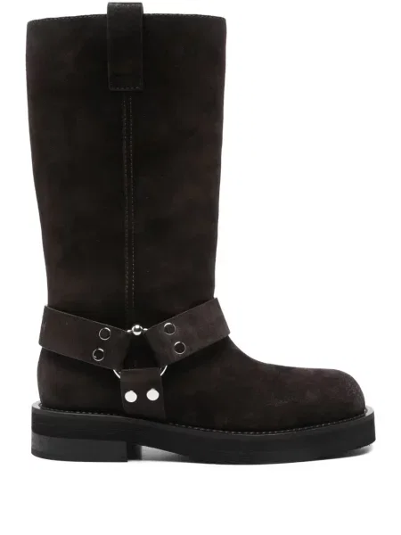 Semišové kotníkové boty 3juin s přezkou na ramínka hnědé