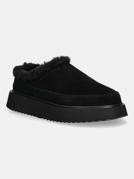 Inuikii papuci din piele întoarsă Classic Micro negru