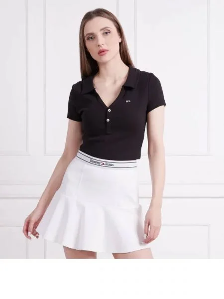 Tommy Jeans Tenisz póló | Cropped Fit fekete
