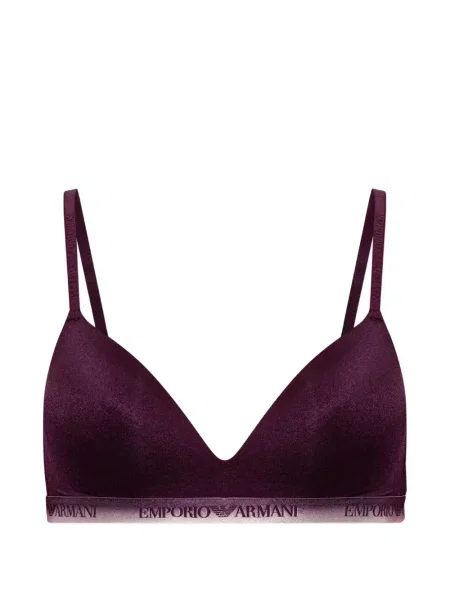 Trojúhelníková podprsenka Emporio Armani s autogramem fialová
