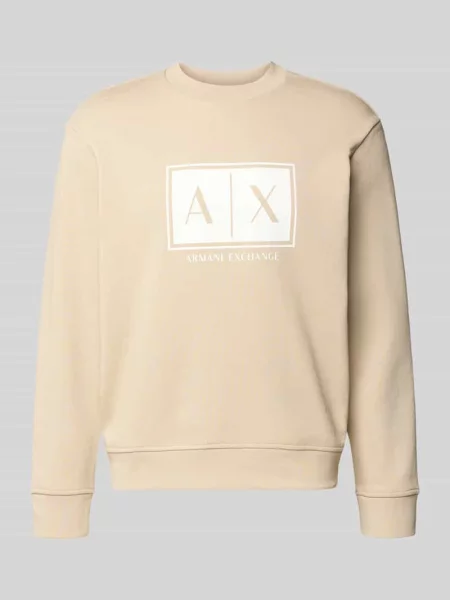 Bluza z nadrukiem z logo i okrągłym dekoltem Armani Exchange