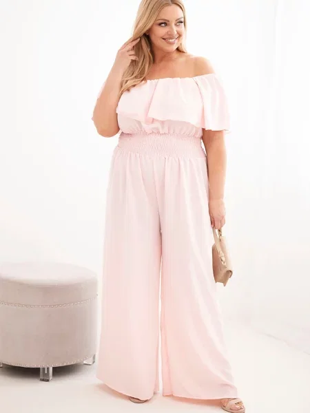 Salopetă Kesi Włoski cu volane alb