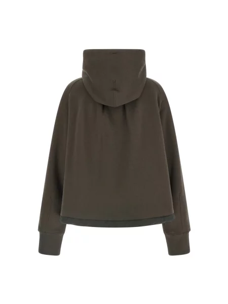 Bluza z kapturem Sacai z kapturem z dżerseju zielona