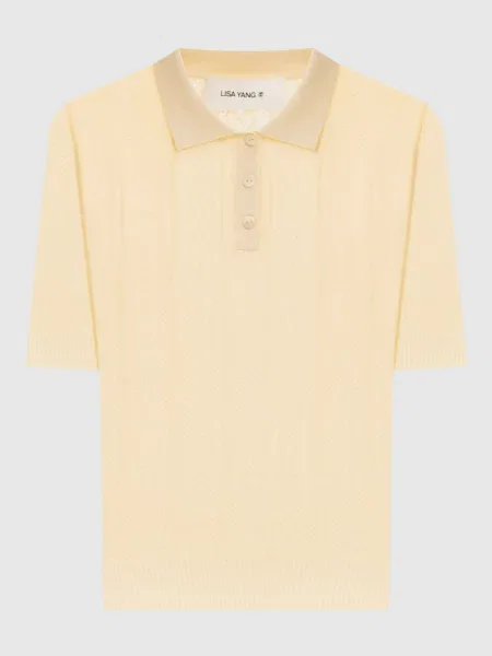 Поло Cristine з кашеміром у візерунок Lisa Yang жовте
