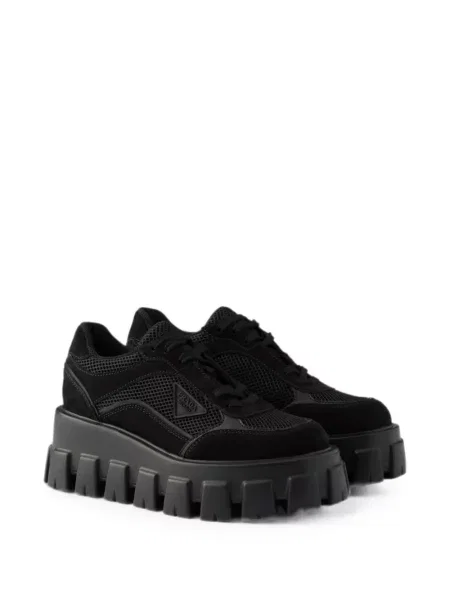 Sneakerși Prada din piele de căprioară negru