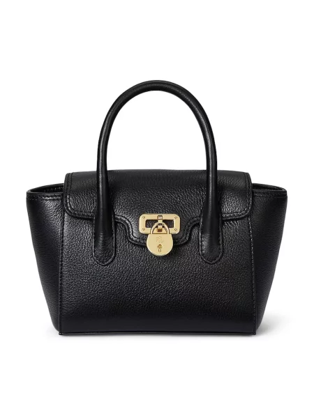 Кожена чанта Lauren Ralph Lauren черно